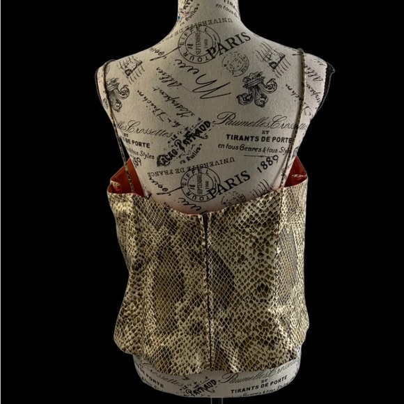 Flores & Flores snake print corset tank silk blend womens 16 - Picture 7 of 10